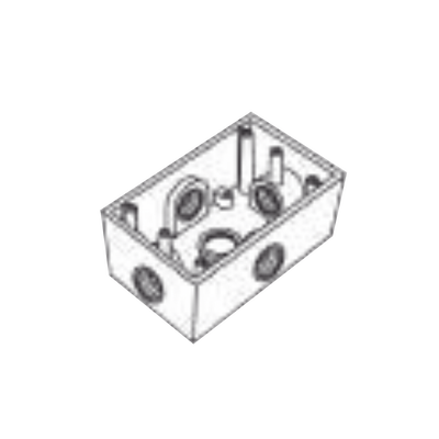 Caja Condulet FS de 3/4" (19.05 mm ) con cinco bocas a prueba de intemperie. — RAWELT · SKU RR-0286