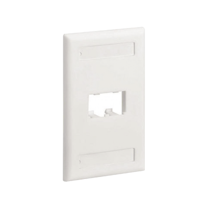 Placa de Pared Vertical Clásica, Salida Para 2 Puertos Mini-Com, Con Espacios Para Etiquetas, Color Blanco — PANDUIT · SKU CFPL2WHY