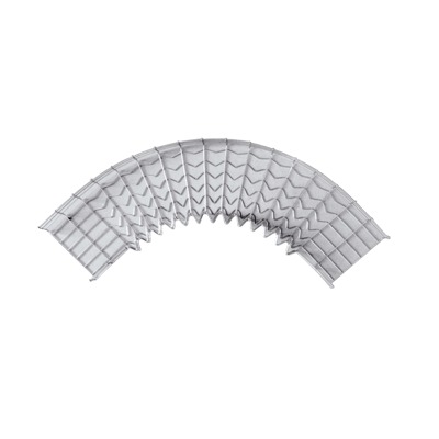 Curva Pre-Fabricada Horizontal de 90° con medidas de 66 mm de Peralte y 250 mm Ancho (66/250 mm) — CHAROFIL · SKU CH-C90-66/250EZ