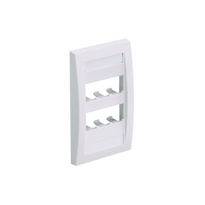 Placa de Pared Vertical Ejecutiva, Salida Para 6 Puertos Mini-Com, Con Espacios Para Etiquetas, Color Blanco Mate — PANDUIT · SKU CFPE6IWY