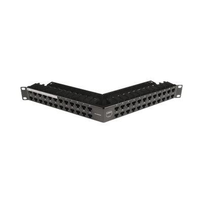 Patch Panel Z-Max de 48 Puertos, Blindado, Precargado con Jacks Categoría 6A, Angulado, 1UR — SIEMON · SKU Z6AS-PNLA-U48K