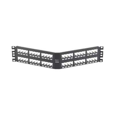 Panel de Parcheo Modular Mini-Com (Sin Conectores), Angulado, Totalmente Blindado, de 48 Puertos, 2UR — PANDUIT · SKU CPA48BLY