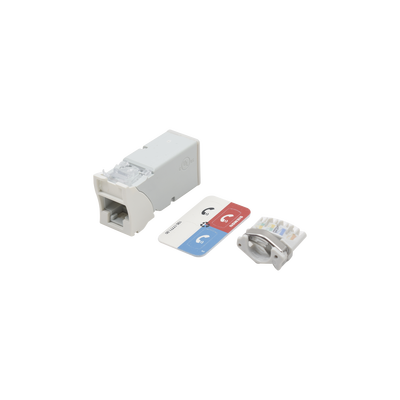 Jack Z-Max Cat6A, UTP, Montaje Híbrido en Placa de Pared (Plano y Angulado), Color Blanco, Versión Bulk (Sin Empaque Individual) — SIEMON · SKU Z6A-02B