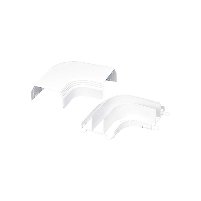 Curva de radio controlado, para uso con canaleta T45, Material PVC Rígido, Color Blanco Mate — PANDUIT · SKU T45RAIW