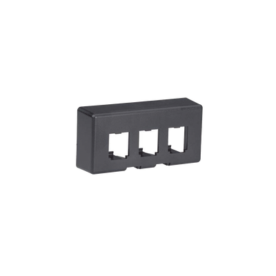 Placa de Mobiliario Modular Estándar, Salidas Para 3 Puertos Mini-Com, Color Negro — PANDUIT · SKU CFFPE3BL
