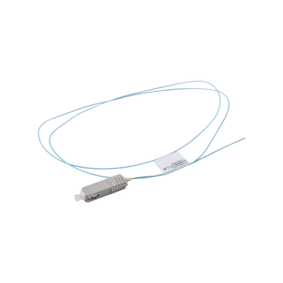 Pigtail de Fibra Óptica SC Simplex, Multimodo OM3 XGLO 50/125, OFNR, Color Aqua, 1 Metro (3.28 Pies) — SIEMON · SKU FP1B-SC5L-01AQ