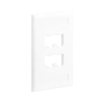 Placa de Pared Vertical Clásica, Salida Para 4 Puertos Mini-Com, Con Espacios Para Etiquetas, Color Blanco — PANDUIT · SKU CFPL4WHY