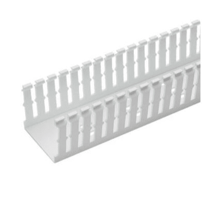 Canaleta Ranurada Angosta de PVC Sin tapa, Tipo F, 32 mm de Ancho, 79.4 mm de Alto y 1.8 m de Largo, Color Blanco — PANDUIT · SKU F1X3WH6
