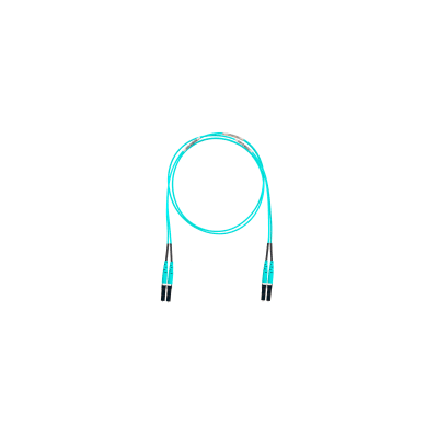 Jumper de Fibra Óptica Multimodo 50/125 OM4, LC-LC Duplex, OFNR (Riser), Color Aqua, 18 Metros (59.06 Pies)