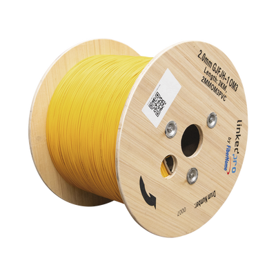 Fibra Óptica Multimodo OM3 2 mm Simplex Tight Buffer (900 micras), Precio Por Metro, (Hasta 2000 Metros en un Solo Tramo de Cable) — LINKEDPRO BY EPCOM · SKU 2MMOM3PVC