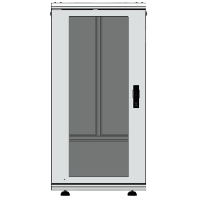 Gabinete Rack 24 Unidades / 19 Pulgadas / Puerta de Cristal / Piso / Acero Calibres 16-18-20 / 750 Kg Carga / 600x605x1190 mm (23.6x23.8x46.9 in) / Vidrio con Cerradura — LINKEDPRO · SKU LES-60-60-24UGW