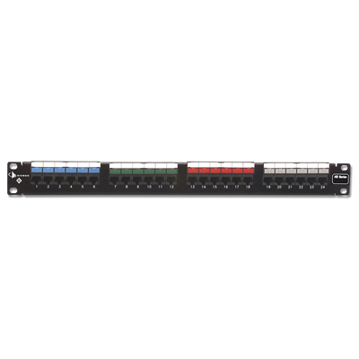 Patch Panel UTP HD6 de 24 Puertos, Precargado con Jacks Categoría 6, Plano, 1UR — SIEMON · SKU HD6-24