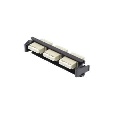 Placa Acopladora de Fibra Óptica Quick-Pack, Con 3 Conectores LC Quad (12 Fibras), Para Fibra Multimodo, Beige — SIEMON · SKU RIC-F-LC12-01C