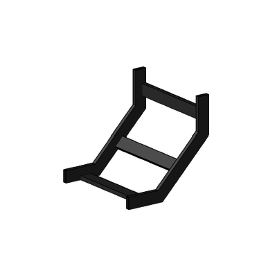 Curva vertical interior epoxica para charola tubular de 4" de ancho, incluye cople y tornillería  — CHAROFIL · SKU CH-CVIT-1X4EP