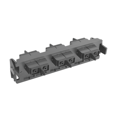 Placa Acopladora de Fibra Óptica Quick-Pack, Con 3 Conectores SC Duplex (6 Fibras), Negro — SIEMON · SKU RIC-F-SC6-01