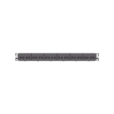 Panel de Parcheo con 24 Acopladores Mini-Com, Plano, Categoría 5e, de 1 UR, Color Negro — PANDUIT · SKU CP245E88BLY