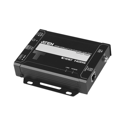 Transmisor HDBaseT-Lite HDMI |  PoH | 4K a 35 m (Cat 5e/6) / 40 m (Cat 6a/ATEN 2L-2910 Cat6) 1080p a 60 m (Cat 5e/6) / 70 m (Cat 6a/ATEN 2L-2910 Cat6) | HDBaseT Clase B | PoH PSE · SKU VE802T