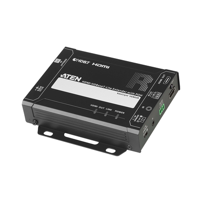 Receptor HDMI HDBaseT-Lite con PoH | 4K a 35 m (Cat 5e/6) / 40 m (Cat 6a/ATEN 2L-2910 Cat6); 1080p a 60 m (Cat 5e/6) / 70 m (Cat 6a/ATEN 2L-2910 Cat6) | HDBaseT Clase B | PoH PD |  · SKU VE802R