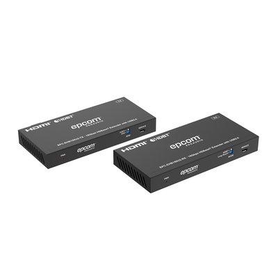 Kit Extensor HDMI con KVM |  4K@60Hz 4:4:4 | 150m en 1080 | 120m en 4K | HDBaseT | USB 2.0 | IR Bidireccional | POC | EDID  — EPCOM PROAUDIO · SKU EPC-EHB150U2