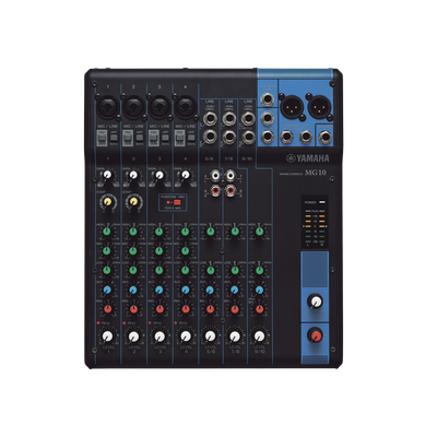 Mezcladora de Audio | 10 Canales | 4 Entradas de Micrófono | 3 Entradas de Línea Estéreo | Phantom Power — YAMAHA · SKU MG10