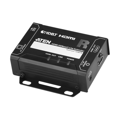 Receptor HDMI HDBaseT-Lite | Hasta 4K a 40 m (Cat 5e/6) / 40 m (Cat 6a/ATEN 2L-2910 Cat6); 1080 p a 60 m (Cat 5e/6) / 70 m (Cat 6a/ATEN 2L-2910 Cat6) | HDBaseT Clase B · SKU VE801R