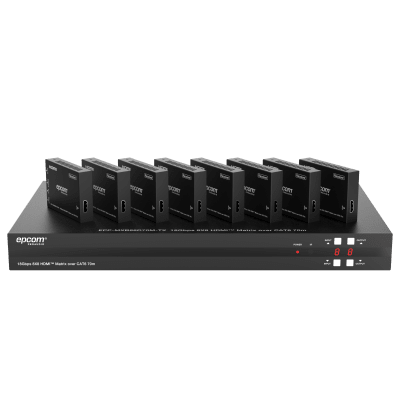 Matriz HDMI 8x8 | 4K@60Hz 4:4:4 | 8 Salidas HDMI + 8 CAT | Extensión hasta 70 m | Audio HD | Control IR/LAN/RS-232/Web GUI — EPCOM PROAUDIO · SKU EPP-MXB88D70M