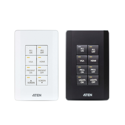 Sistema de control ATEN | Teclado de 8 botones (EE. UU., 1GANG) | BLANCO | · SKU VK108US