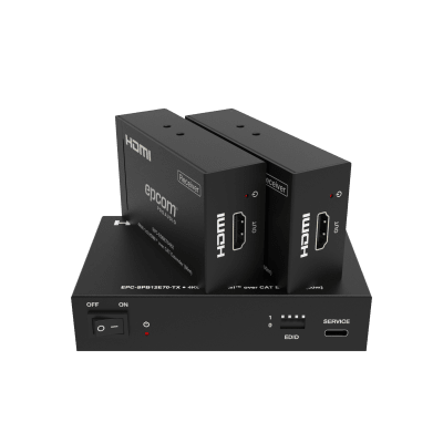 Splitter HDMI 1x2 | 4K@60Hz a 60m | 4K@30Hz a 70m | Cable Cat6 | EDID | HDCP 2.2 | Salida Loop — EPCOM PROAUDIO · SKU EPC-SPB12E70