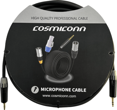 Cable 3.5mm a 3.5mm, conectores color negro MTP3C-BG, length 5m — COSMICONN · SKU CMC220AS-TP-TP-5-BG1