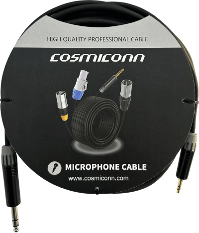 Cable 6.35mm a 3.5mm, conectores color negro MP3X-B - MTP3C-BG, length 5m — COSMICONN · SKU CMC220AS-TP-PS-5-BG1