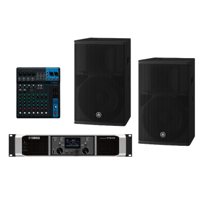 Kit Refuerzo Sonoro y Mixer | Incluye 2 Bocinas CHR12 | Amplificador PX8 | Mezclador MG10 | Ideal para PA — YAMAHA · SKU CHR12KIT/PA