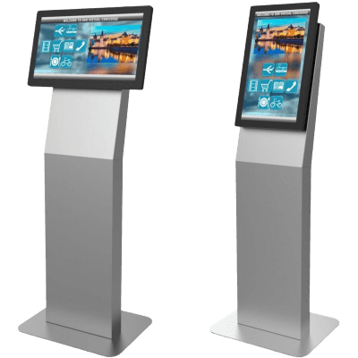 Montaje tipo Kiosko Para Pantallas Indoor Peerless-AV / Orientación Paisaje o Retrato / Base Plana Rectangular / Puertas Traseras con Seguridad / Gestión Interna de Cables / Compatible con Pantallas 15"-22"-32" / VESA 200x200 — PEERLEES · SKU KIP522-S