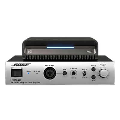 KIT Amplificador IZA250LZ y Streamer de Audio Modular MS.1 | PoE + USB-C | HDMI eARC + Óptica + RCA | Bluetooth LE Audio | WiFi | Control4-Crestron-Elan-RTI-URC-Savant-Lutron | AirPlay2-GoogleCast-SpotifyConnect — VSSL · SKU MS1/250LZ