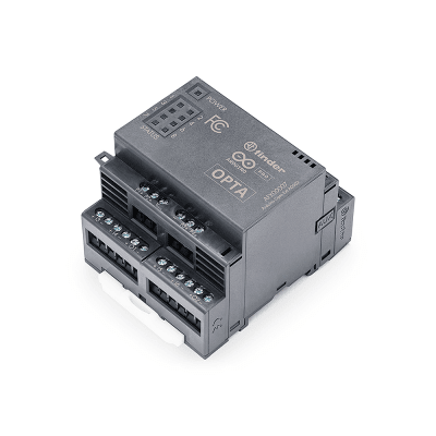 Expansión Analógica Arduino Opta® / 8 Canales I/O Configurables / 16-bit ADC / 13-bit DAC / 4 Salidas PWM / Protección IP20 / Industrial IoT — ARDUINO LLC · SKU AFX-00007