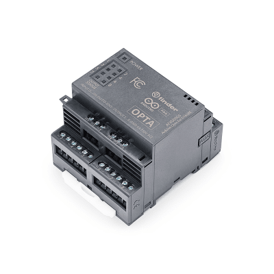 Expansión Digital Arduino Opta® / 16 Entradas Programables / 8 Relés / Electromecánicos 6A 250VAC o Estado Sólido 3A 24VDC / IP20 / Hasta 5 Módulos en Cadena / Compatible Arduino IDE y PLC IDE — ARDUINO LLC · SKU AFX-00005