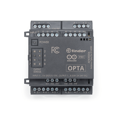 Expansión Digital Arduino Opta® / 16 Entradas Programables / 8 Relés / IP20 / Compatible PLC Industrial / IoT Industrial y Building Automation — ARDUINO LLC · SKU AFX-00006