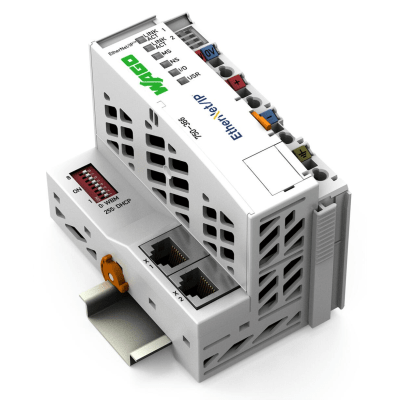 Acoplador de Bus de Campo EtherNet/IP / 4ª Generación / Protocolo DLR / 10-100 Mbit/s / 250 Módulos Máx. / IP20 / Montaje Carril DIN — WAGO · SKU 750-366