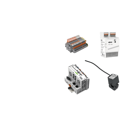 Sistema de Medición y Control de Energía Trifásica / 690 VAC / Transformadores de Corriente 150 A / Controlador PFC100 / Ethernet / Fuente Conmutada 24VDC / Módulo de Conmutación 16A — WAGO · SKU 60612439