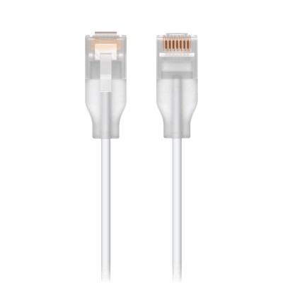 Patchcord UniFi Etherlighting? de 2 Metros (6.56 Pies), hasta 10G / Soporta hasta PoE+++ / Conector RJ45 Transparente para Mejores Efectos de Luz con Switches USW PRO MAX — UBIQUITI · SKU UACC-CABLE-PATCH-EL-2M-W