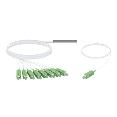 UFiber Splitter (Divisor Óptico) PLC 1 x 8, con conectores SC/APC — UBIQUITI · SKU UF-SPLITTER-8