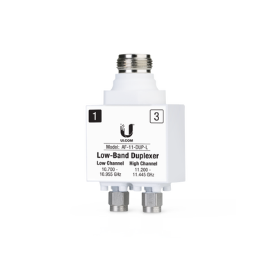 Duplexer para AF-11, banda licenciada de 11 GHz de banda baja (10.700-10.955 GHz y 11.200-11.445 GHz) — UBIQUITI · SKU AF-11-DUP-L