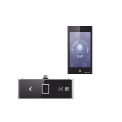 Terminal Facial Min Moe WiFi con pantalla de 7" y Lector de Huellas, Códigos QR y Bluetooth /  Exterior IP65 / 10,000 rostros y 50,000 tarjetas / Soporta módulo lector de Huella, QR y Bluetooth / HIK-IA — HIKVISION · SKU DS-K1T673DWX/K