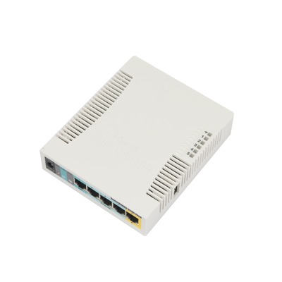 RouterBoard, 5 Puertos Fast, 1 Puerto USB, WiFi 2.4 GHz 802.11 b/g/n, Gran Cobertura con Antena 2.5 dbi, hasta 1 Watt de Potencia — MIKROTIK · SKU RB951UI-2HND