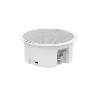 Bocina (Altavoz IP) Con Bluetooth | Montaje en Plafón | 3 Watts | PoE+ | Entrada de alarma | Soporta Bocinas secundarias |  Voceo en tiempo real | Calendarización de audios | Síntesis de Voz (TTS) — HIKVISION · SKU DS-QAZ1203G1-BE