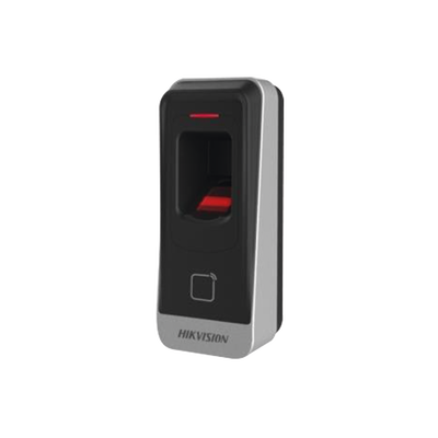 Lector esclavo PROX EM IP65 / Huella Digital / Lector de Tarjetas de Proximidad / RS-485 / Interior y Exterior / Requiere Panel de Control de Acceso DS-K26 Series y DS-K27 — HIKVISION · SKU DS-K1201A-EF