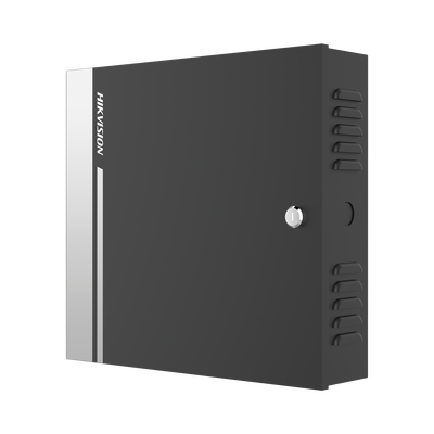 Controlador de Acceso para 4 Puertas y 8 Lectores RS485 o 4 Wiegand / Incluye Gabinete y Fuente de Alimentación 12Vcc/8A / Soporta Batería de Respaldo /  Wiegand y RS-485 / 10,000 Tarjetas — HIKVISION · SKU DS-K2814