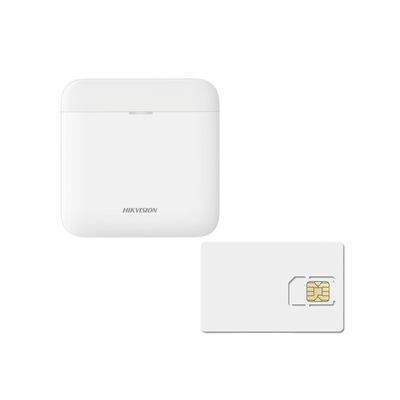 (AX PRO) KIT de Alarma AX PRO / Incluye: 1 Hub con batería de respaldo / 1 año de Servicio de Datos 600MB / Wi-Fi / 3G/4G / Compatible con Hik-Connect P2P — HIKVISION · SKU AXPRO-KIT-GSM-1Y
