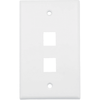 Placa de Pared (Face Plate) / 2 Puertos / Color Blanco / Caja con 20 Piezas / ABS — HIKVISION · SKU DS-1FPA2-A