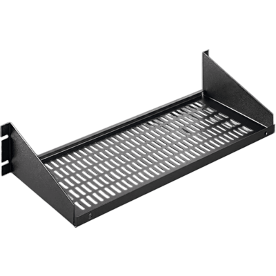 Charola para Rack 19 Pulgadas, Capacidad de Carga 34 kg, Base Ventilada, Acero Dulce Color Negro, 2 UR, Dimensiones 482x381x95 mm — HOFFMAN · SKU ESH1915V