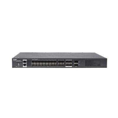 Switch distribución de fibra hasta 23 Tbps de Capacidad, 20 puertos SFP+ 10G, 4 Puertos SFP28 25G y 2 puertos QSFP+ 40G — RUIJIE · SKU RG-S6120-20XS4VS2QXS